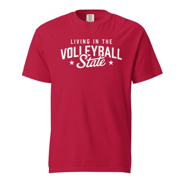 Volleyball State | Living The Best Life | Unisex Garment-Dyed Heavyweight t-shirt