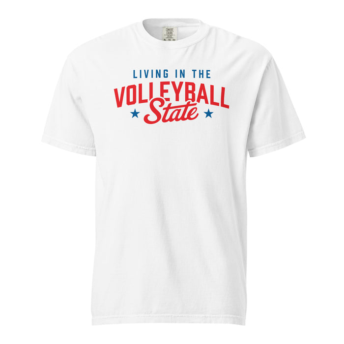 Volleyball State | Living the Best Life | Unisex Garment-Dyed Heavyweight t-shirt