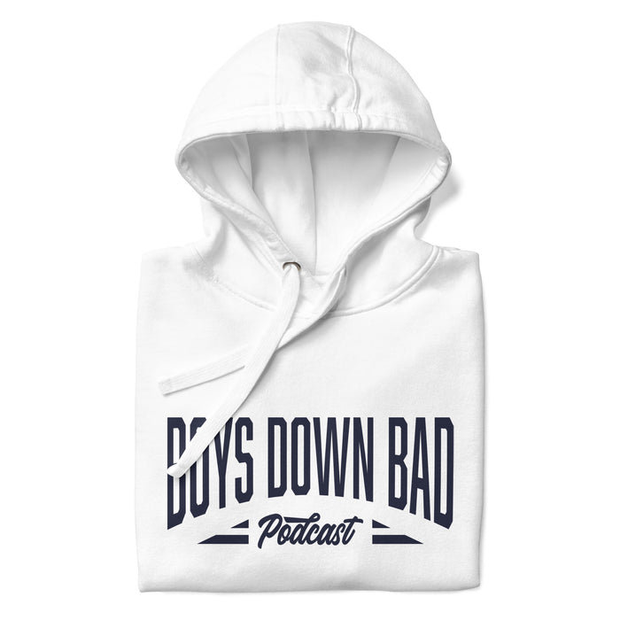Boys Down Bad | White Unisex Hoodie