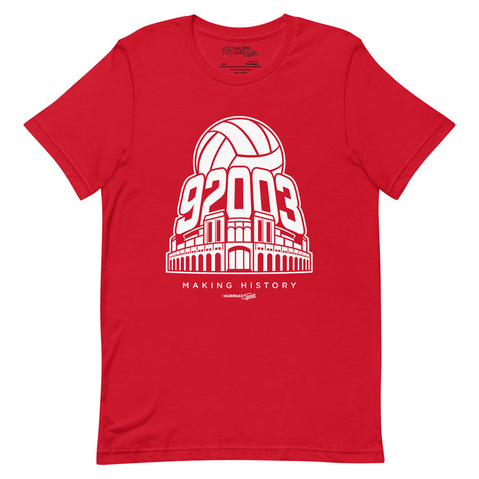 Hurrdat Sports | 92003 Historic Volleyball Match | Unisex t-shirt
