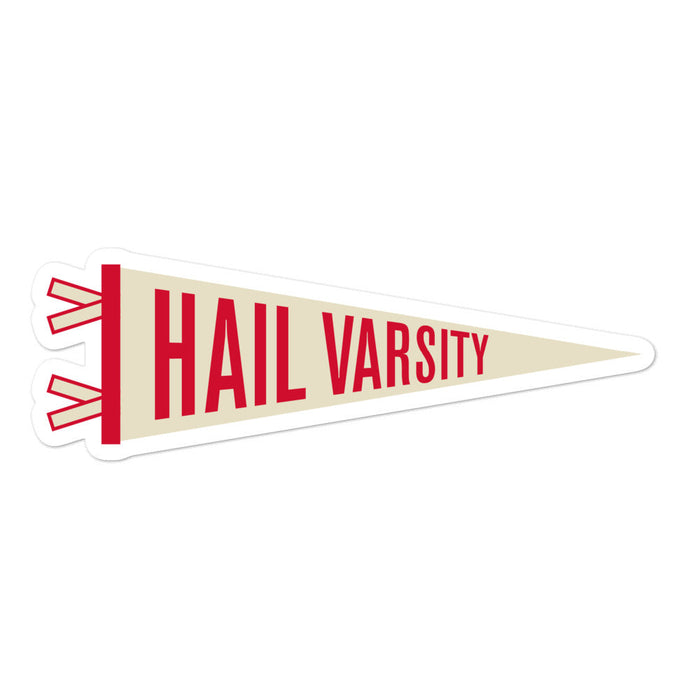 Hail Varsity Pennant Sticker - Cream